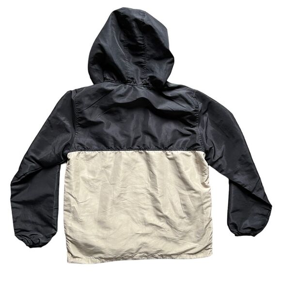 Matix 1/4 Zip Hooded Nylon Pullover Windbreaker Beige Black Men's size Large - Picture 2 of 9